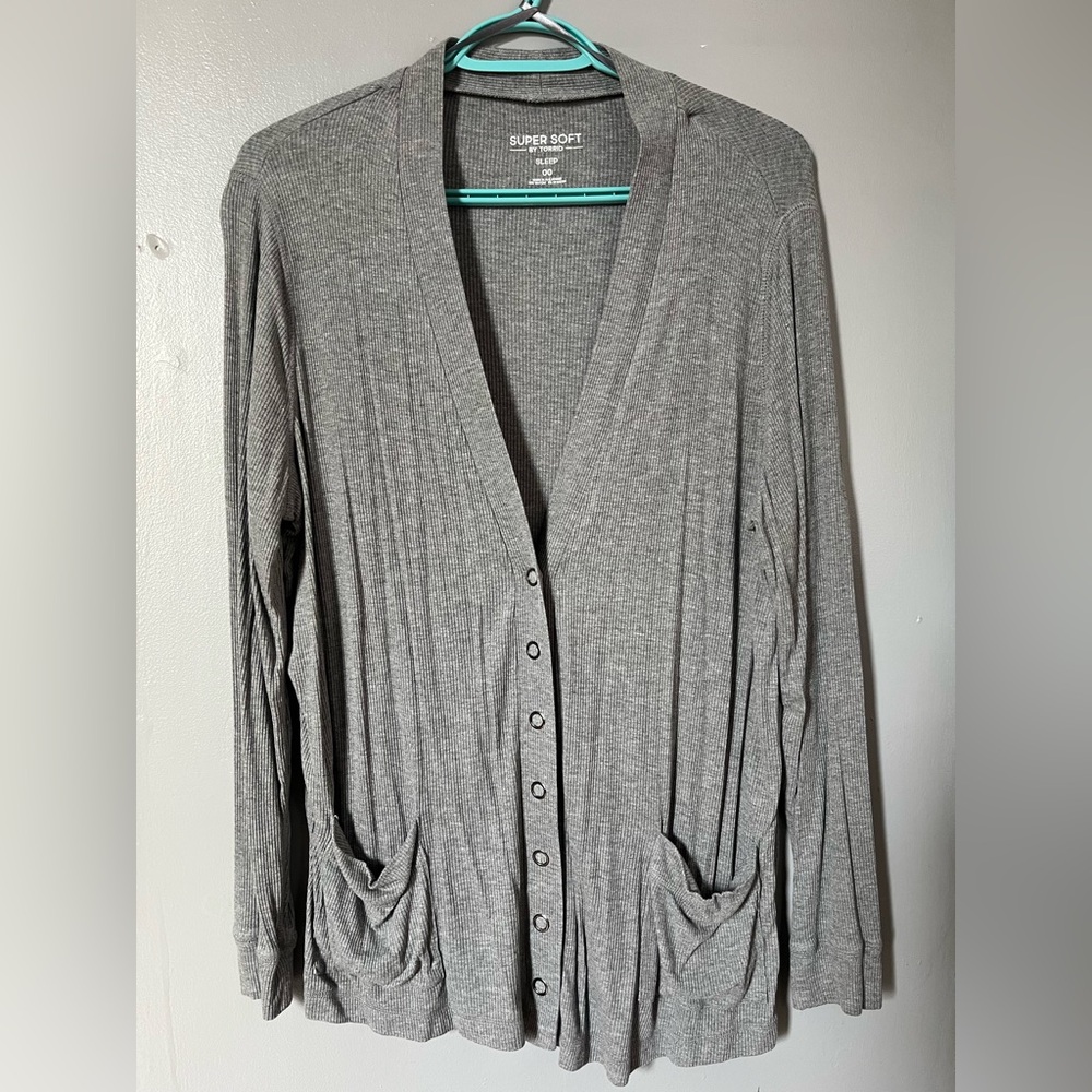 Torrid gray Button-Up Cardigan